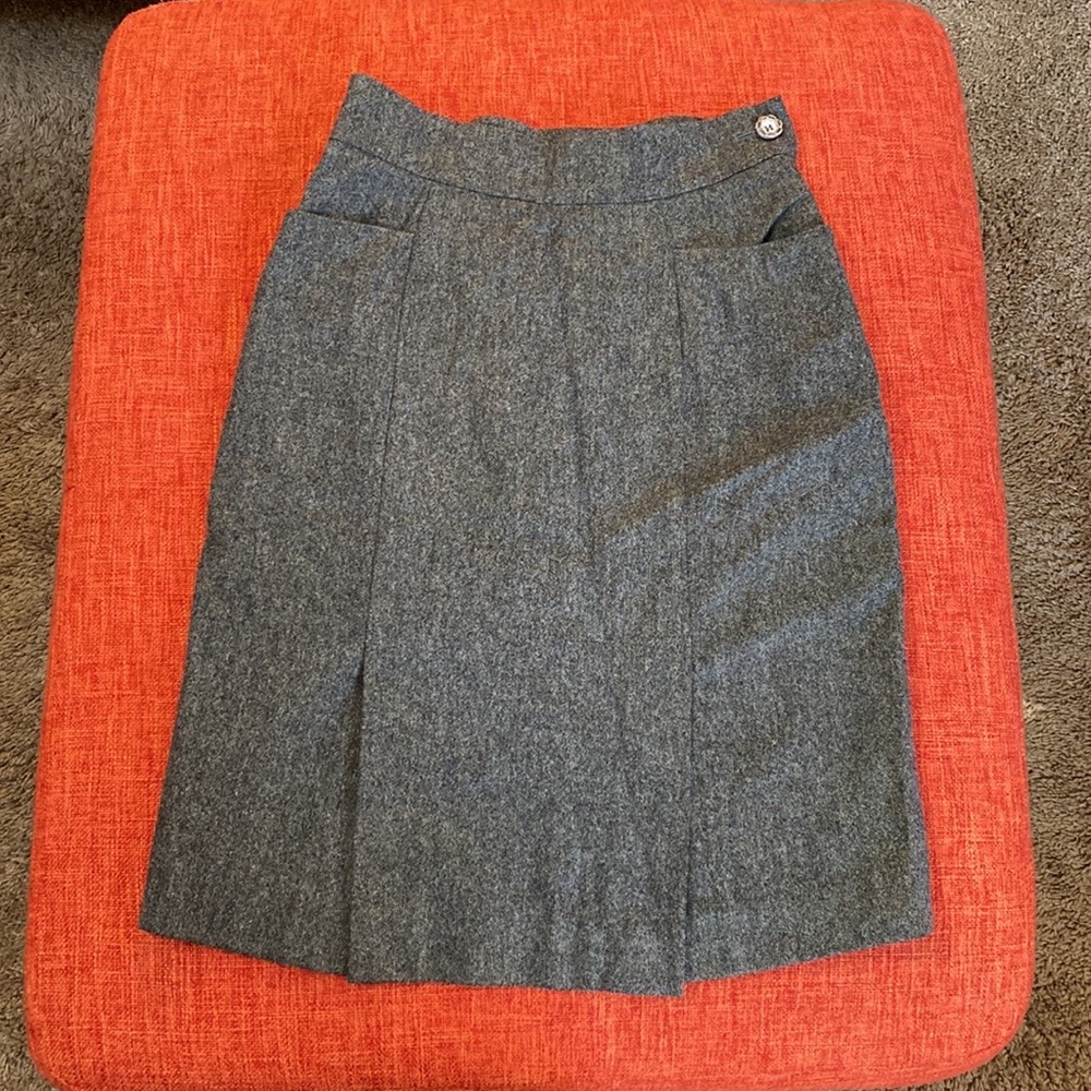 VTG HANAE MORI Paris Week-end Wool Skirt